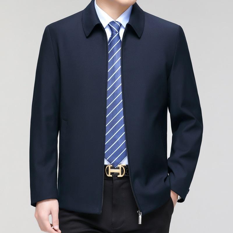 ジャケット 男性用 紳士服 アウター 春秋物 ビジネス カジュアル トップス ウール混紡 グレー 紺色