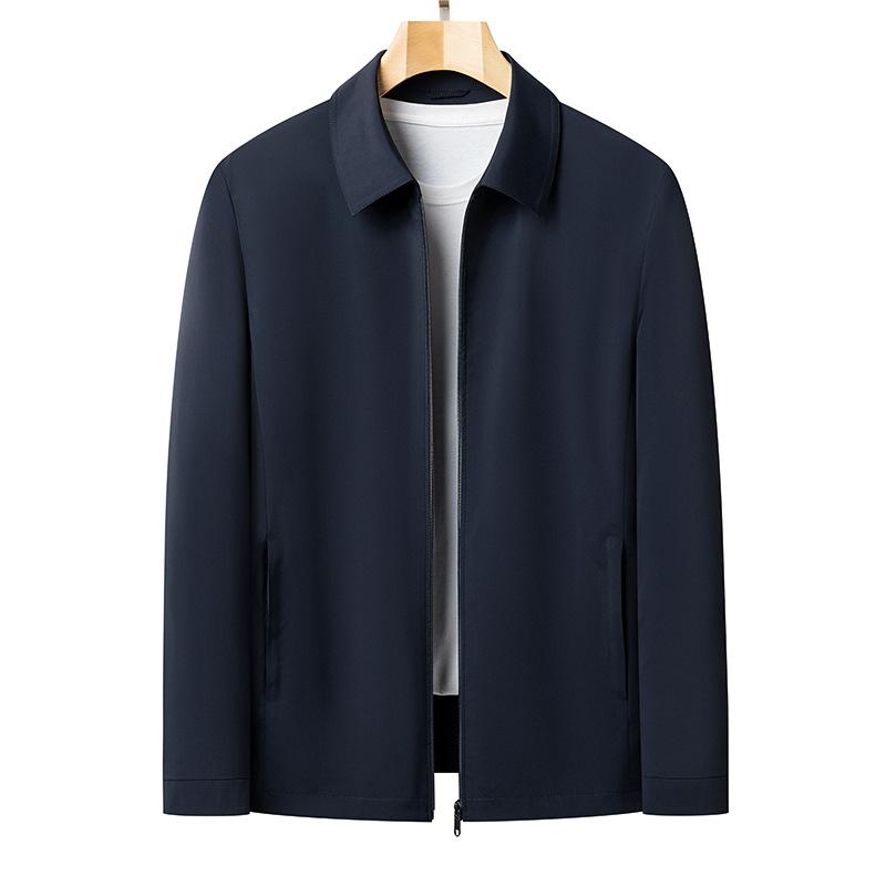 ジャケット 男性用 紳士服 春秋 薄手 無地 襟付き 長袖 アウター 普段使い 耐摩耗性 グレー 紺色