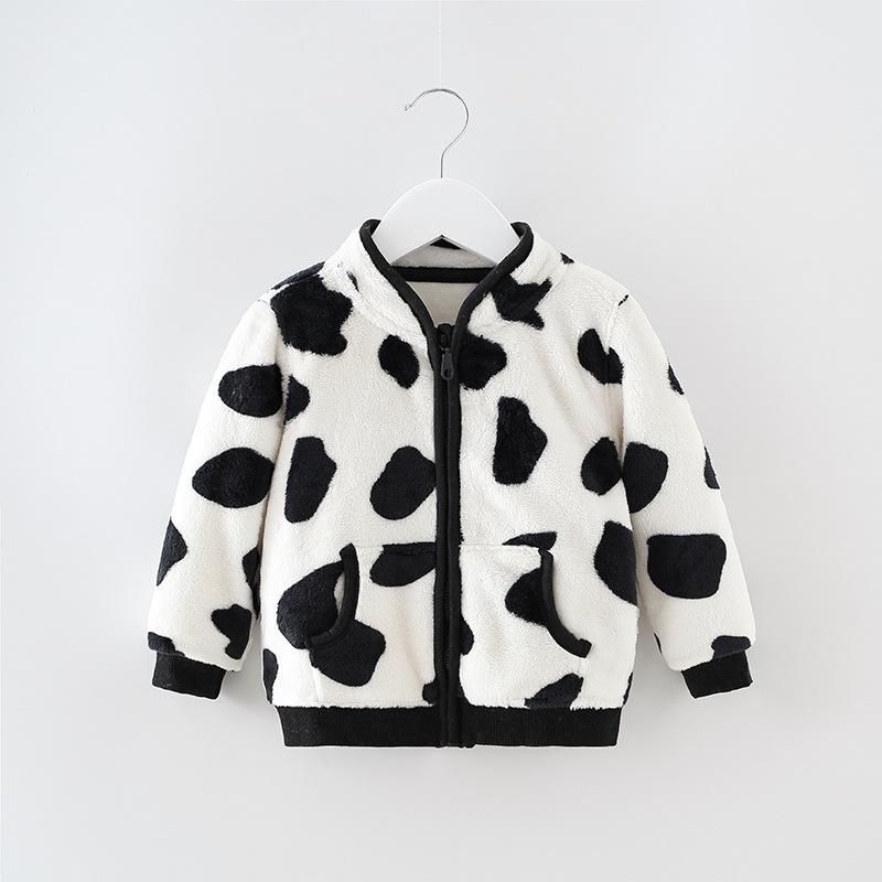 子供服 アウター 春秋 男女兼用 フリース ジャケット ベビー キッズ カーディガン スウェット シャツ アニマル ボーダー ストライプ ドット ヒョウ柄 ポリエステル 短め丈