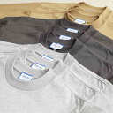 Tシャツ メンズ 男性用 長袖 綿 無地 厚手 ビッグシルエット クルーネック カットソー トップス インナー カジュアル シンプル 白 黒 杢グレー(4)