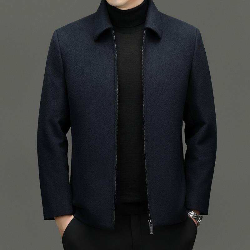 ジャケット メンズ 男性用 ウール アウター 秋冬 加厚 ビジネス 紳士 襟付き 取り外し可能 インナー付き