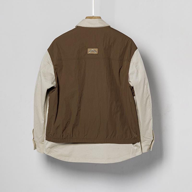ジャケット メンズ 男性用 春秋 薄手 立襟 ミリタリー カジュアル カーキ ブラック コットン