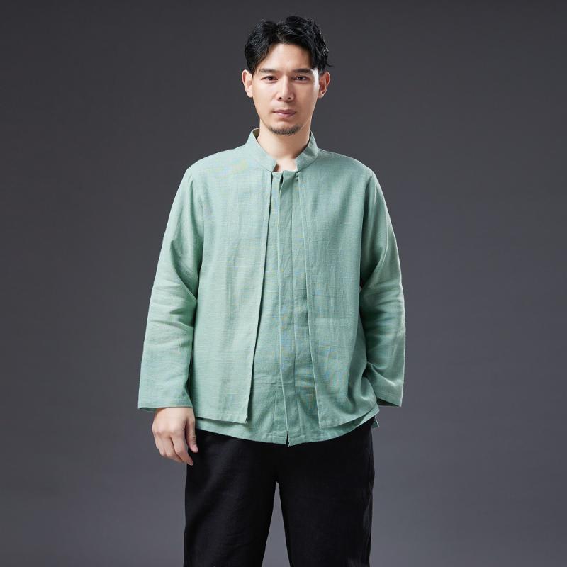 シャツ メンズ 男性用 粗 linen 麻 ラウンドネック カーディガン 唐装風 レトロ 長袖 トップス ゆったり 春秋 赤 青 緑・カテゴリ: シャツ・スタイル: カジュアル・タイプ: カーディガン・フィット: ルーズ・ネックライン: スタンドカラー・袖丈: 長袖・柄: 無地・・対象: 若者・素材: ラミー・素材の含有量: 50%-70%・シーン: 日常・カラー: ダスティレッド, ライトブルー, ミントグリーン・サイズ: M, L, XL・シーズン: 秋・対象年齢: 成人・対象性別: 男性・在庫: あり・在庫タイプ: フルオーダー・ディテール: ポケット