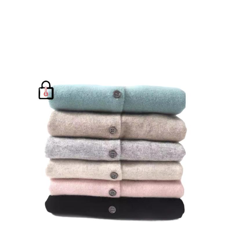 ニット・セーター キッズ 子供用 ウール カーディガン 無地 長袖 男女兼用 薄手 丸首 黒 ブラック ピン..