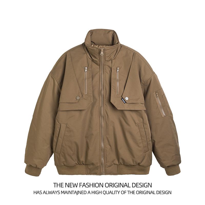 ジャケット 男性用 フライトジャケット スタンドカラー ゆったりシルエット 刺繍 カジュアル バイクウェア ブルゾン アウター ブラック..