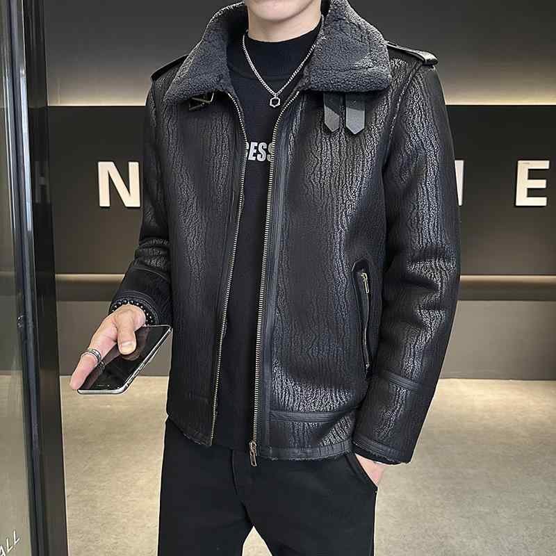 ジャケット メンズ 男性用 レザージャケット 裏ボア 防寒着 厚手 アウター トップス 秋冬 秋物 冬物 黒 ブラック キャメル 普段使い