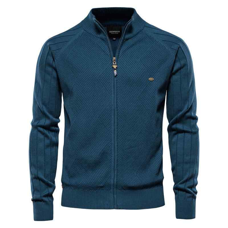 ニット メンズ カーディガン 配色 春秋 立襟 コットン トップス カジュアル スタイル 長袖 M L XL XXL XXXL グリーン ブラック ブラウン ネイビー ブルー カーキ グレー ワインレッド ベージュ