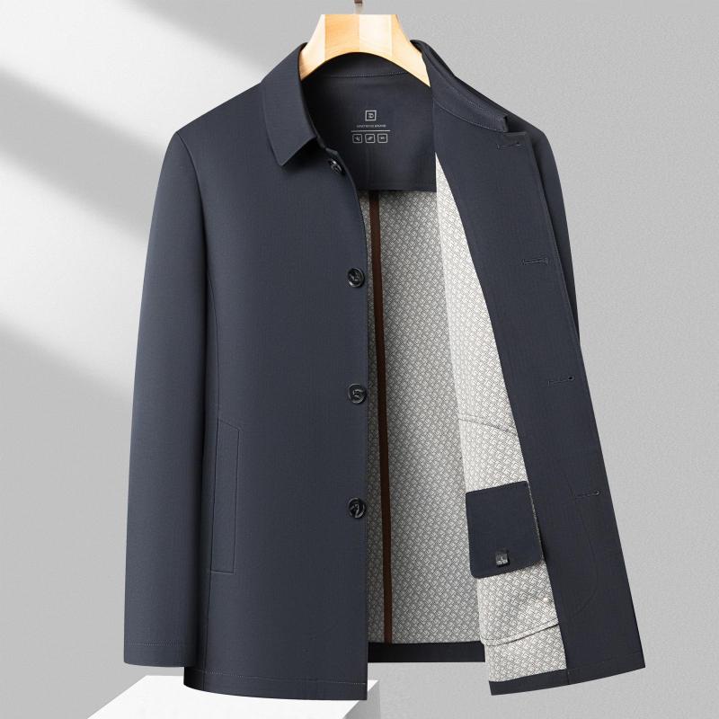 ジャケット 男性用 春秋 紳士服 ミドルエイジ シングルブレスト ラペル ビジネス カジュアル 父親 コーデュロイ 紺色 ブラック カーキ