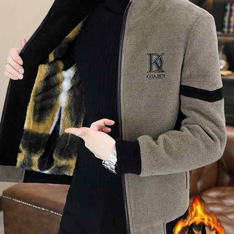 ジャケット メンズ 秋冬 立襟 裏起毛 防寒 ウェア ブルゾン ジャンパー コーデュロイ ブラック カーキ ダークグレー