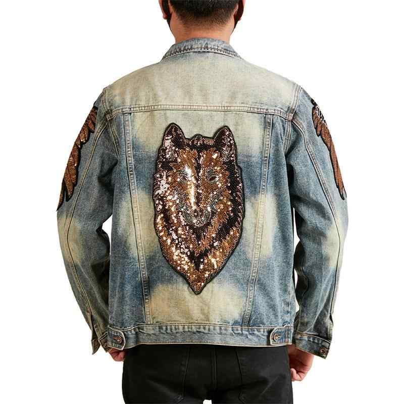 ジャケット メンズ 男性用 デニム ダメージ加工 ウォッシュ加工 レトロ 古着風 カジュアル ブルゾン アウター 春秋 ブルー M L XL 2XL 3XL 4XL 5XL