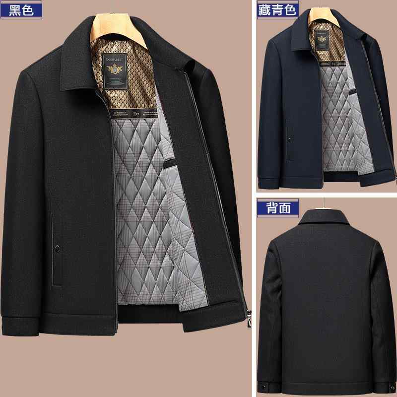 ジャケット 男性用 中綿 50代 60代 70代 80代 シニア アウター 長袖 多ポケット 無地 黒 ブラック 紺 ネイビー 秋冬