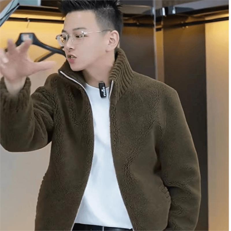 ジャケット メンズ 男性用 秋冬 立襟 混紡 テーラード 耐摩耗 長袖 コーヒー色 ダークブラック