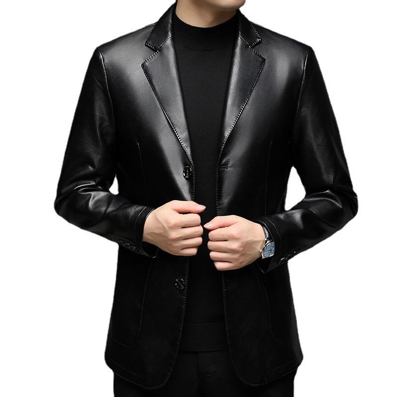 レザージャケット メンズ PUレザー テーラードジャケット 男性用 秋冬 合皮 アウター 合体型 紳士服 ビジネス 普段使い ブラウン ブラック