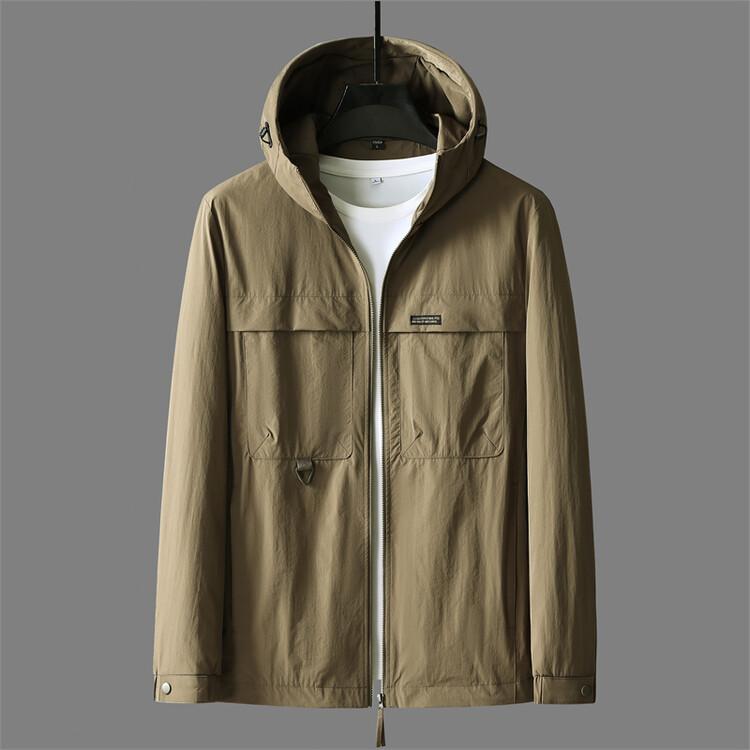 ジャケット 男性用 春秋 ブルゾン フード付き 撥水 防風 耐摩耗 無地 カジュアル ビジネス コーデュロイ ブラック カーキ