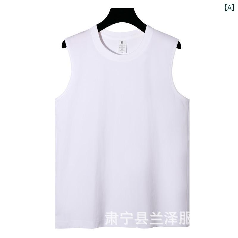 Tシャツ メンズ 男性用 無袖 ノースリーブ Tシャツ カットソー 230g ヘビーウェイト コットン 綿 接触冷感 吸湿速乾 通気性 スポーツ 普段使い ルームウェア 春夏 秋冬 白 黒 グレー ワインレッド