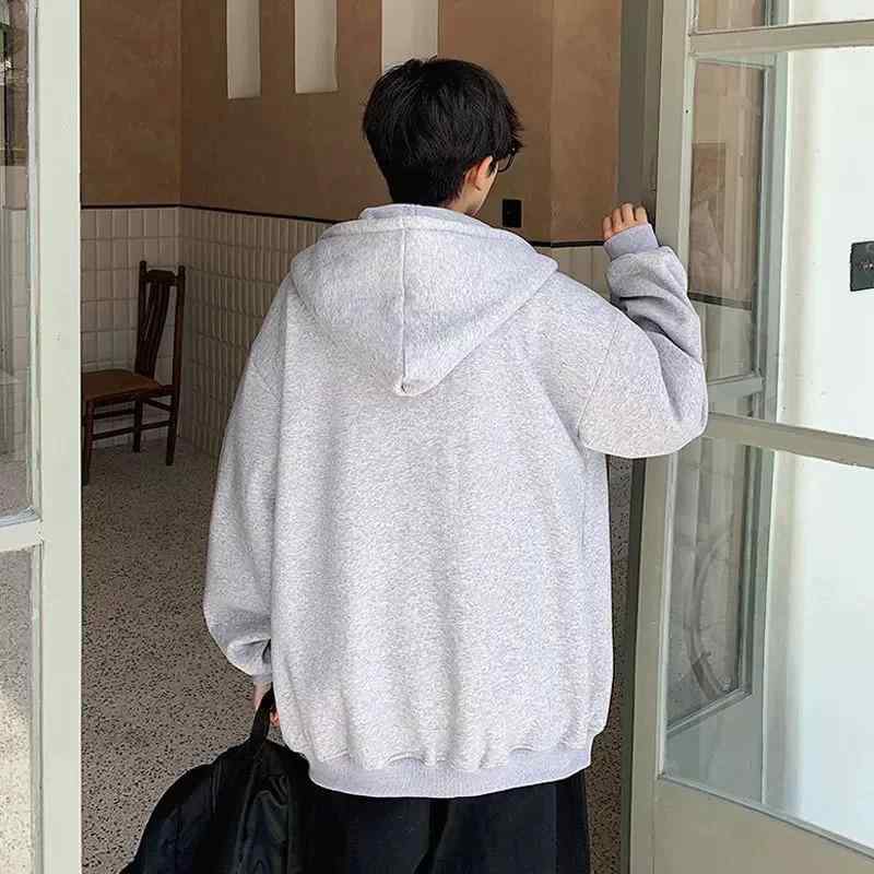パーカー メンズ 裏起毛 スウェット ジップアップ フーディ 秋冬 暖かい ゆったり カジュアル スポーティ ストリート 無地 黒 ブラック グレー