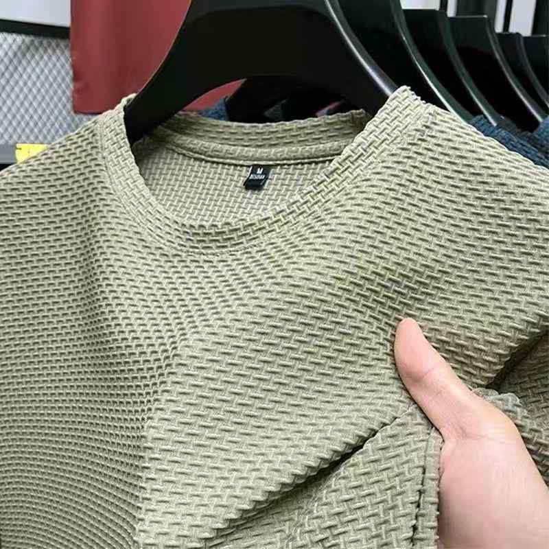 Tシャツ メンズ 男性用 半袖 薄手 接触冷感 クルーネック カットソー トップス 涼しい 快適 無地 普段使い 夏 部屋着 ブラック グレー ホワイト カーキ ブルー グリーン