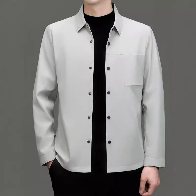 ジャケット メンズ ブルゾン 男性用 アウター トップス 紳士服 無地 シングルブレスト カジュアル スタイリッシュ ビジネス 通勤 秋 薄手 ポリエステル ブルー 青 緑