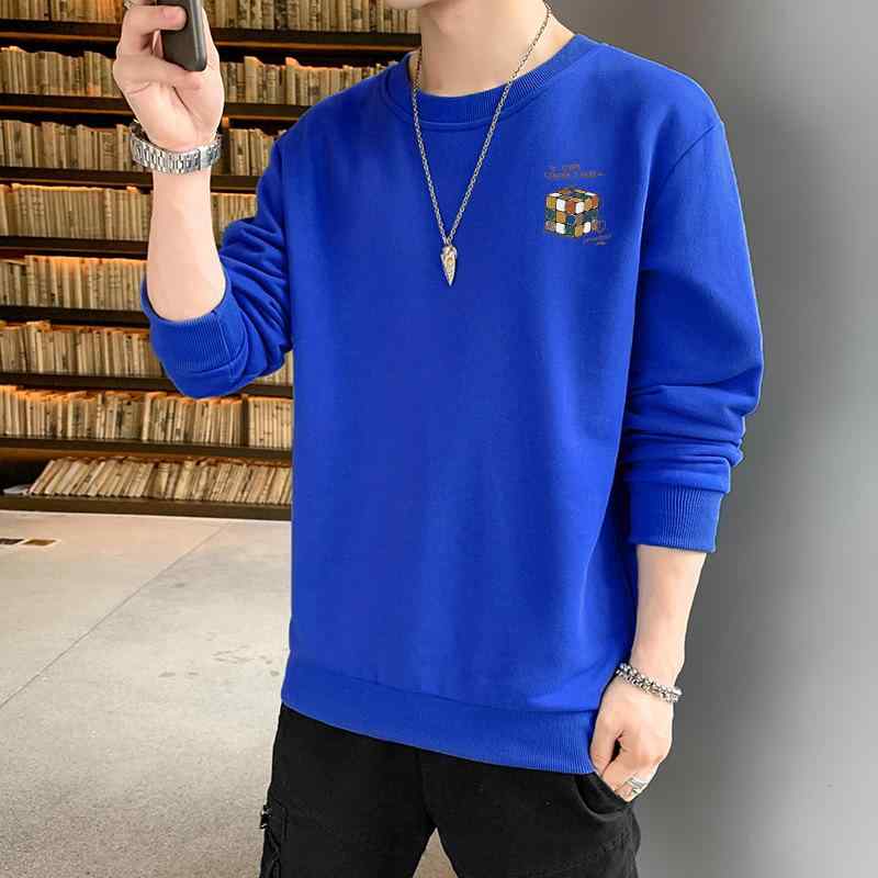 Tシャツ メンズ 長袖 トップス カットソー プルオーバー ラウンドネック 普段使い リラックス ルームウェア ポリエステル ホワイト 深グレー ブラック ブルー M L XL 2XL 3XL 4XL