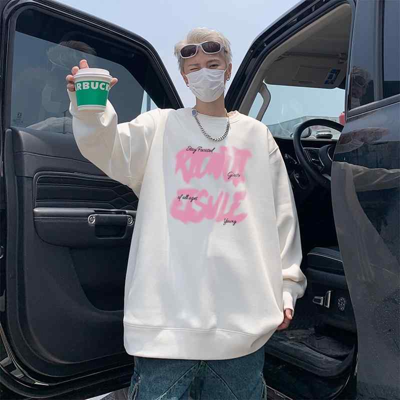 スウェット メンズ 男性用 トップス プルオーバー 長袖 Tシャツ 春秋 カジュアル 黒 ブラック ポリエステル