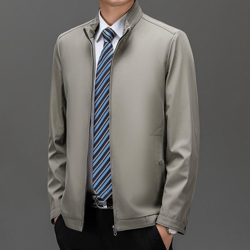 ジャケット メンズ 男性用 紳士服 ビジネス カジュアル 無地 ゆったり 薄手 春秋 ポリエステル 多ポケット カーキ ブルー ブラック
