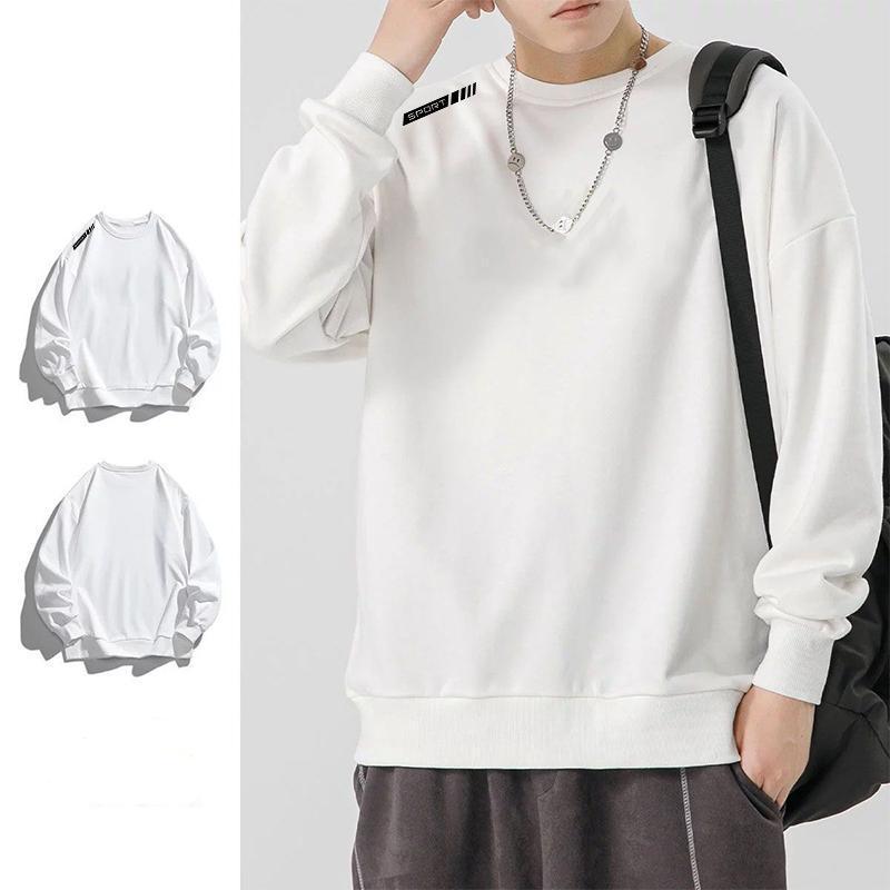 トレーナー メンズ 男性用 秋冬 裏起毛 長袖 Tシャツ プルオーバー 丸首 ゆったり 大きめサイズ 普段使い ルームウェア スポーティ ブラック ホワイト グレー