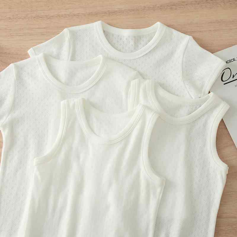 Tシャツ キッズ 男女兼用 子供服 半袖Tシャツ ノースリーブ カットソー 白 綿 メッシュ 通気性 薄手 春夏