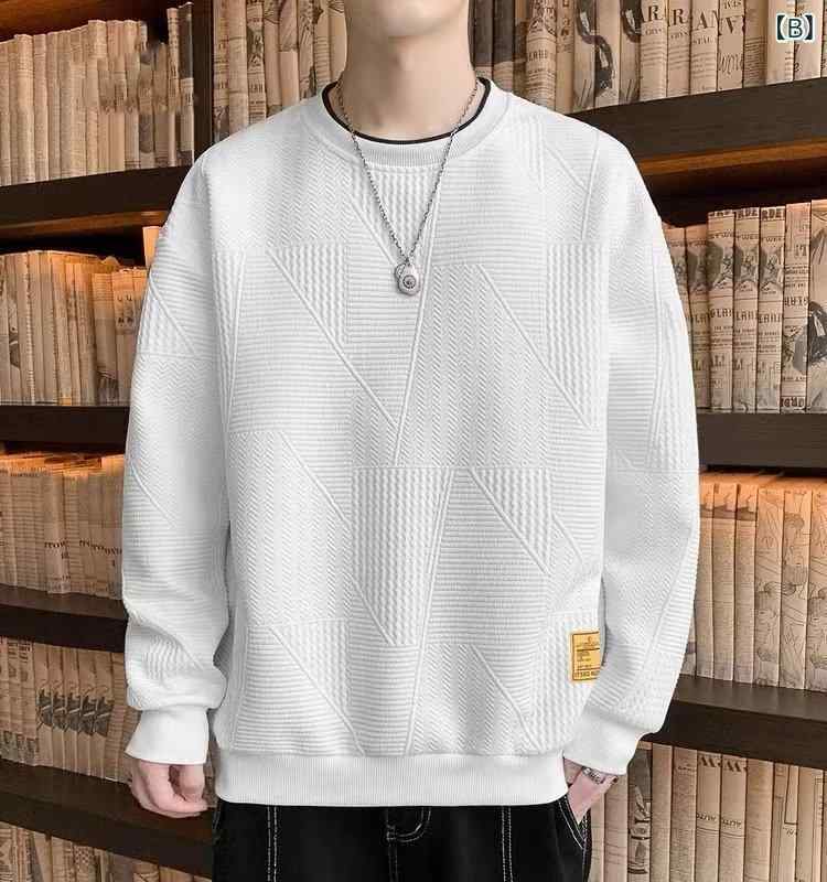 Tシャツ メンズ 秋冬 長袖 トレーナー カットソー 丸首 無地 ゆったり カジュアル ...