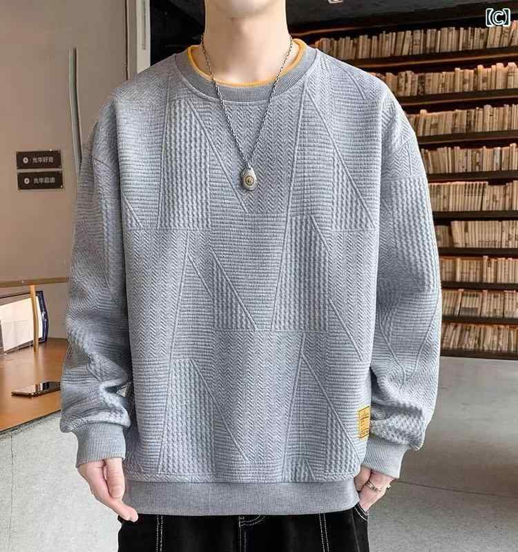 Tシャツ メンズ 秋冬 長袖 トレーナー カットソー 丸首 無地 ゆったり カジュアル ...