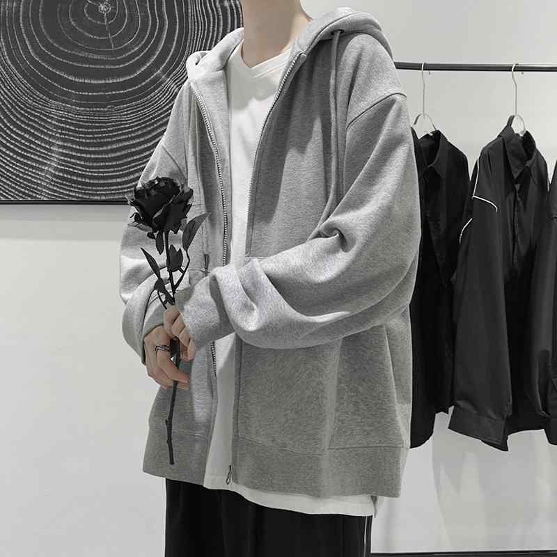 Wear - パーカー メンズ 長袖 トップス スウェット プルオーバー フード付き トレーナー 無地 ゆったり カジュアル スタイル 部屋着 アウトドア 春秋 グレー 黒 ポリエステル
