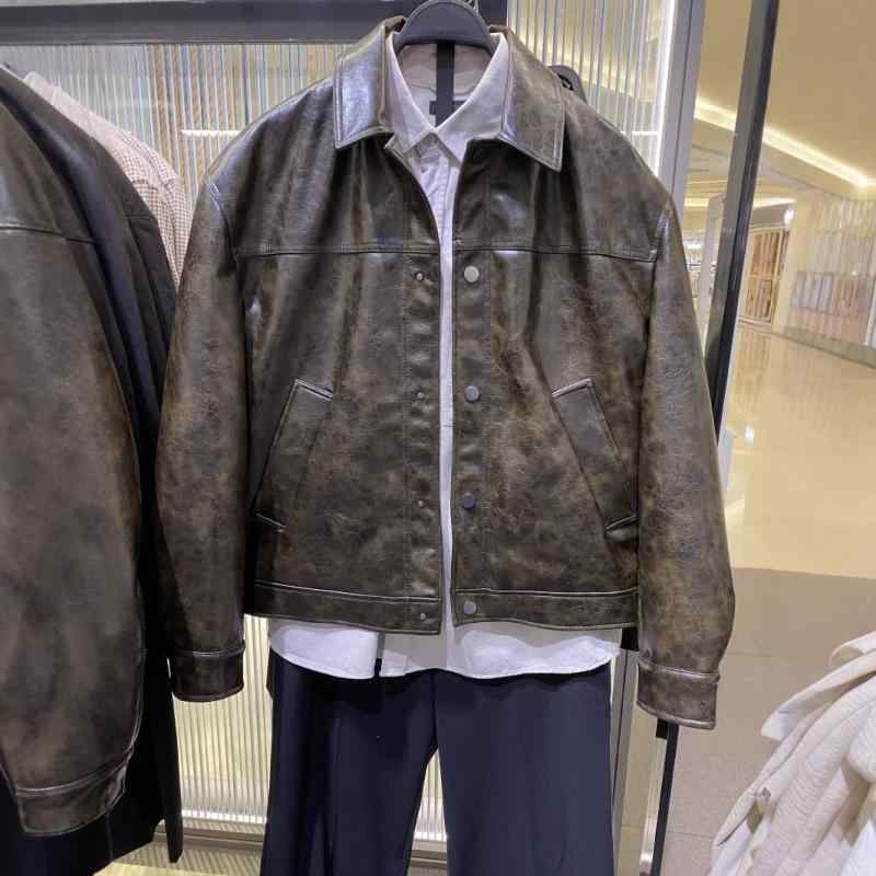 ジャケット メンズ 男性用 PUレザー レザージャケット 秋冬 合皮 ショート丈 普段使い