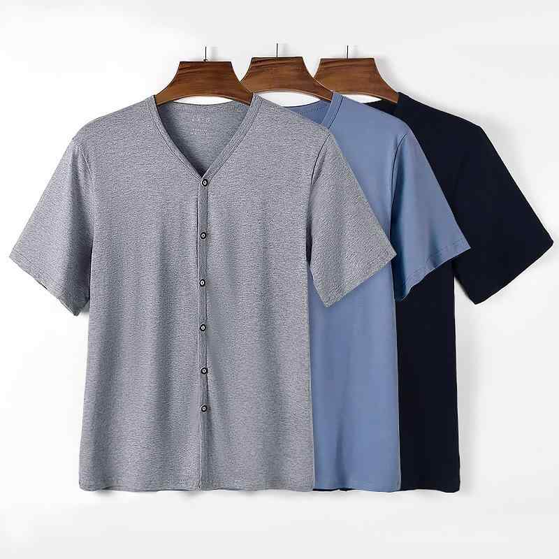 Tシャツ メンズ 男性用 半袖 コットン カットソー カーディガン 薄手 大きいサイズ ゆったり 部屋着 普段使い 春夏 スポーツ カジュアル 無地(x2)