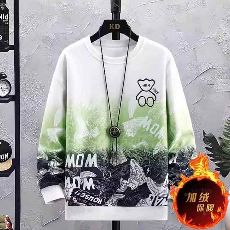 トレーナー メンズ ティーン 長袖 Tシャツ 裏起毛 プリント 厚手 トップス 秋冬 普段使い スポーツ 部屋着 グレー オレンジ グリーン
