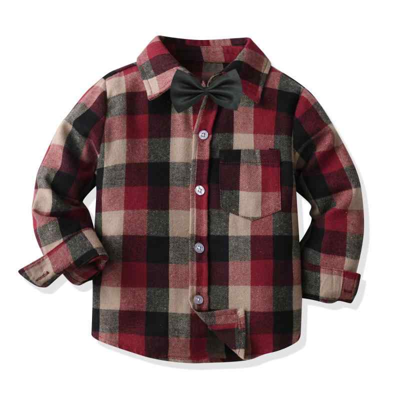 シャツ キッズ 男の子 長袖 格子柄 子供服 トップス 紳士風 ポリエステル