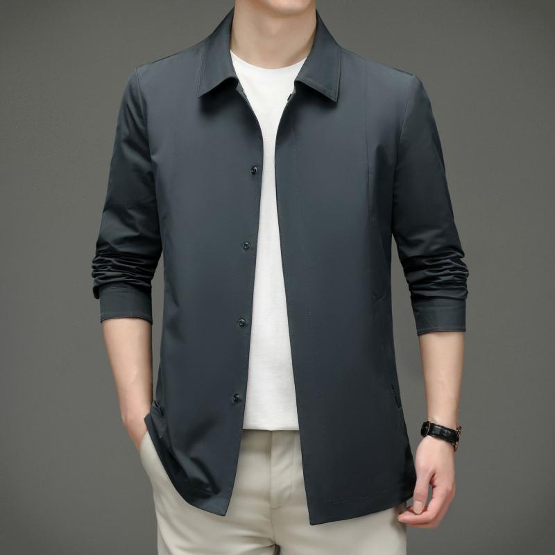 ジャケット メンズ 男性用 テーラード 長袖 ポリエステル 混紡 翻 Collar 無地 スタンダードスタイル ..