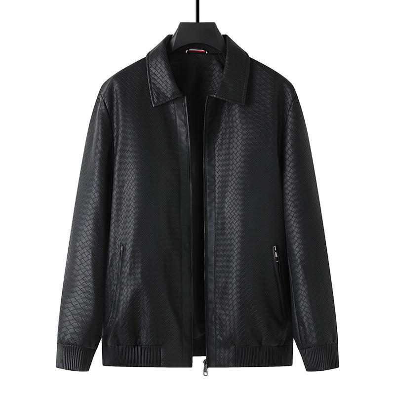 ジャケット 男性用 レザージャケット 大きいサイズ ゆったり 紳士服 アウター 春秋 黒 ポリエステル