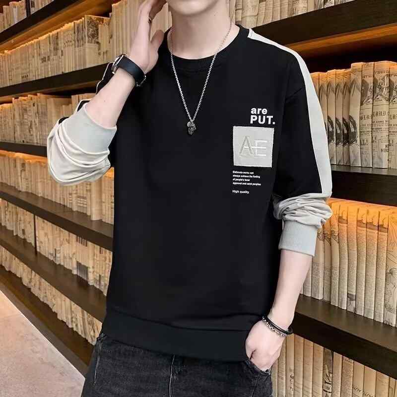 Tシャツ メンズ 長袖 薄手 スウェット トレーナー プルオーバー トップス インナー 部屋着 ルームウェア ゆったり ポリエステル ブラック ホワイト グレー(x2)