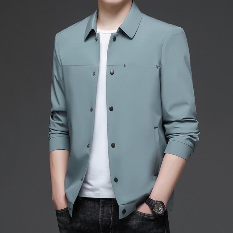 ジャケット 男性用 桑蚕糸 アウター ビジネス カジュアル 紳士服 長袖 厚手 紺色 青 白 赤