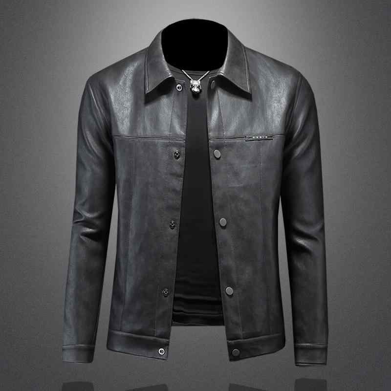 ジャケット メンズ 男性用 ライダース レザージャケット 秋冬 防風 グレー スリムフィット 普段使い アウター 多ポケット