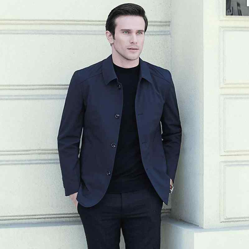 ジャケット メンズ 男性用 アウター 紳士服 トップス 長袖 襟付き 無地 薄手 春秋 カジュアル スタイリッシュ ネイビー グリーン