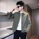 ジャケット 男性用 薄手 テーラード アーミーグリーン ブルゾン アウター トップス ポリエステル スリムフィット