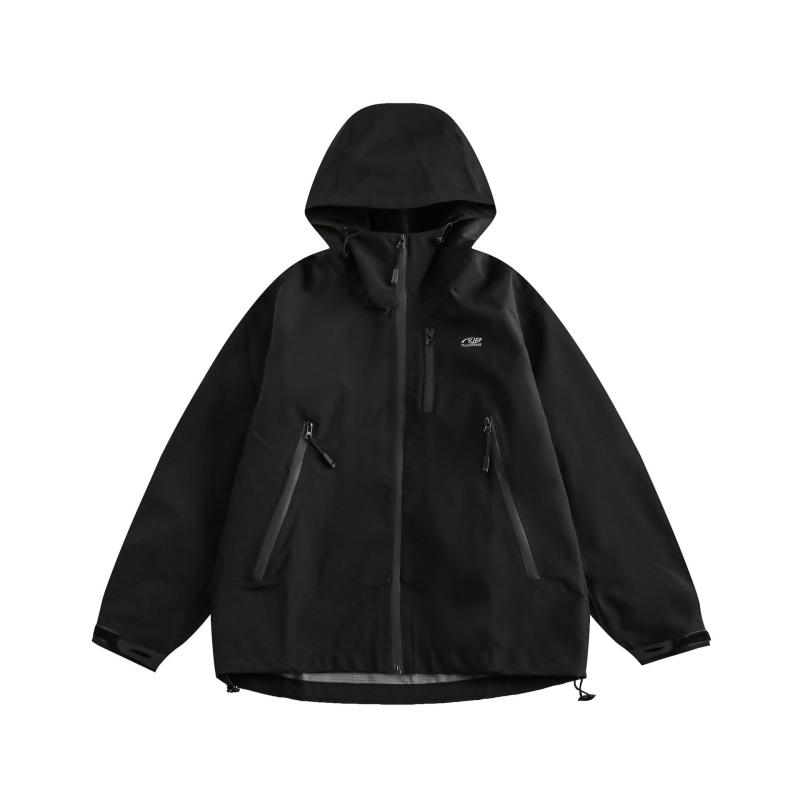 ジャケット 男性用 日系 レトロ アウトドア ワークウェア フード付き ジャンパー ブルゾン 耐摩耗性 普段使い 春秋 若者 10代 20代 30代 黒 緑 紫 青 赤 ポリエステル(x2)