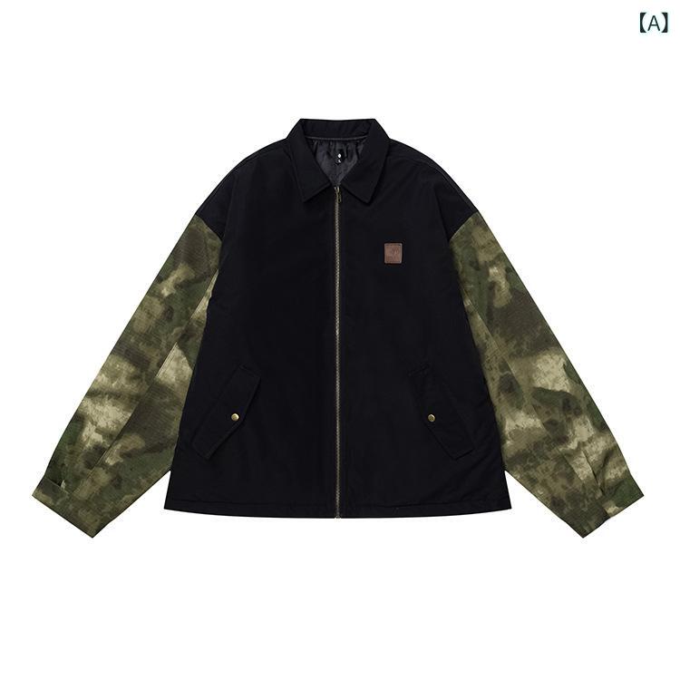 ジャケット メンズ 男性用 アウター 秋冬 撥水 防寒 迷彩 中綿 暖かい 厚手 黒 ブラック