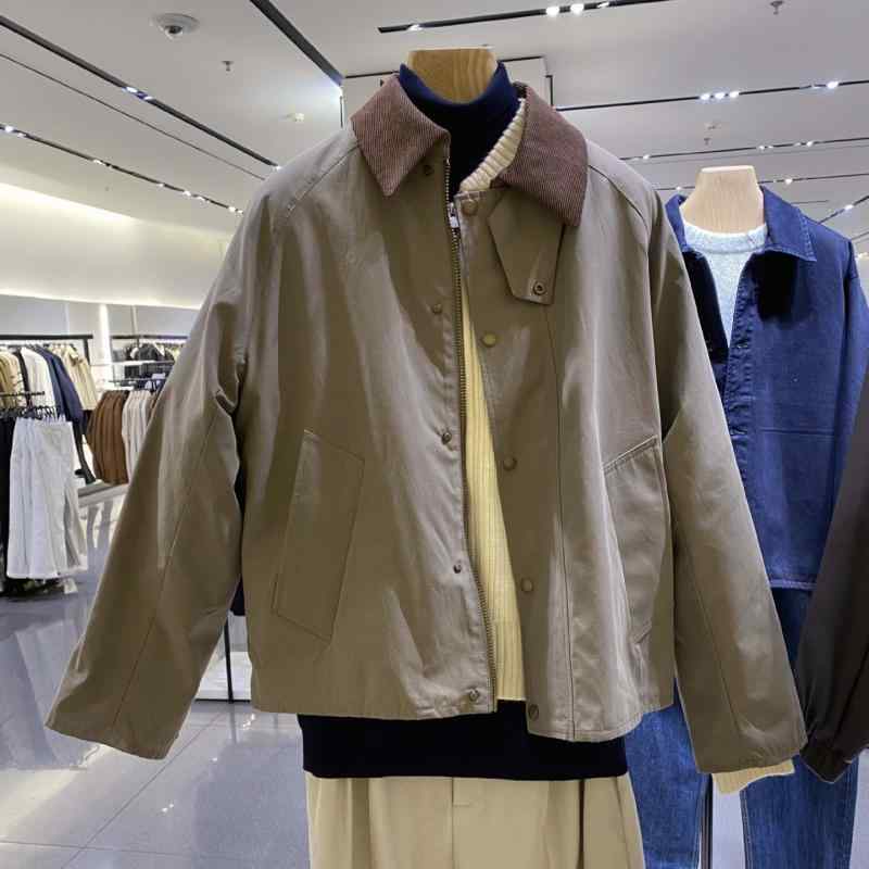 ジャケット 男性用 ブルゾン 配色 襟付き ショート丈 ゆったりサイズ リラックスフィット アウター 春 ..