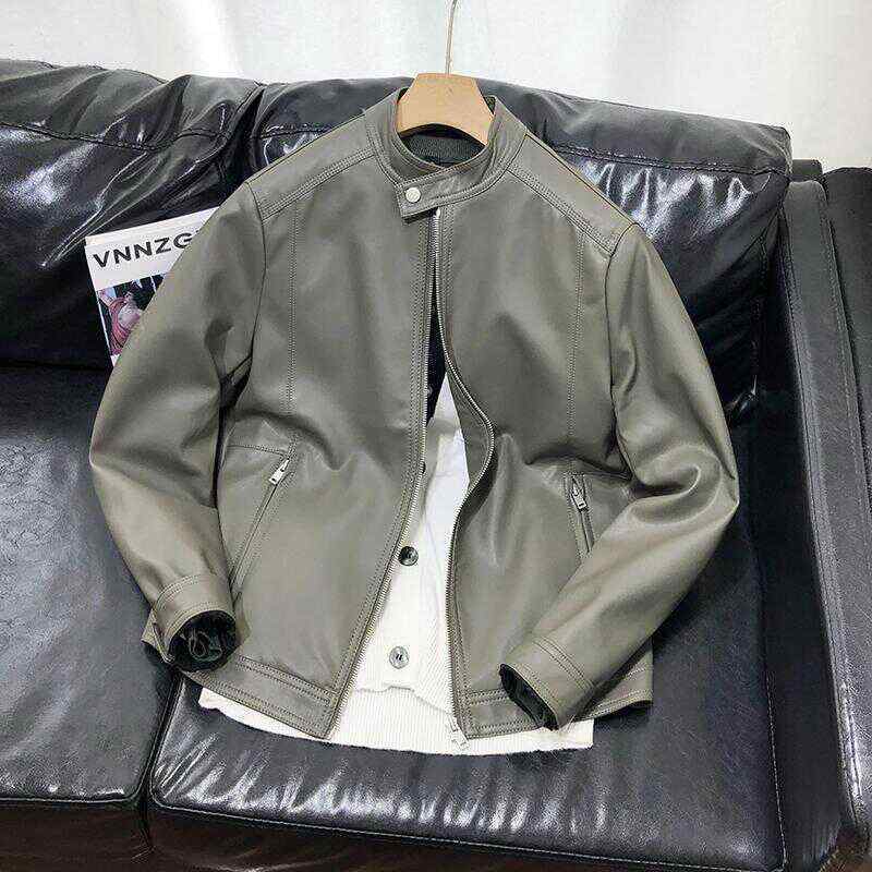 ジャケット 男性用 レザージャケット 春秋 PUレザー ブルゾン スタンドカラー ショート丈 普段使い カ..