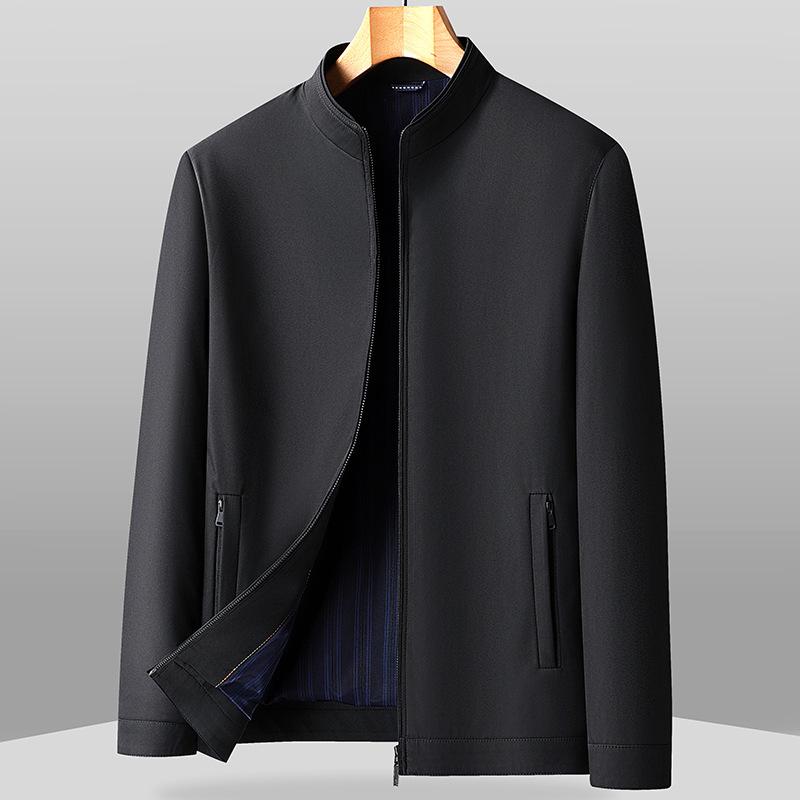 ジャケット 男性用 ビジネスカジュアル 立襟 紳士服 アウター ジャンパー ブルゾン 春秋 ポリエステル ..