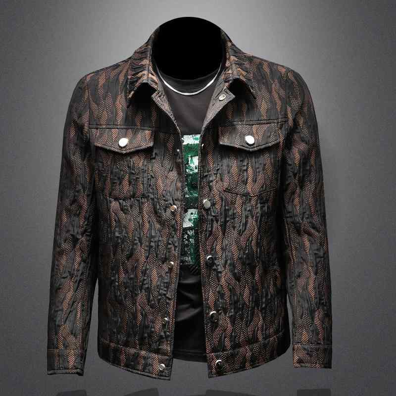 ジャケット メンズ テーラードジャケット 春秋 カジュアル ポリエステル 耐摩耗 防風 リブ裾 花柄 M L XL 2XL 3XL 4XL