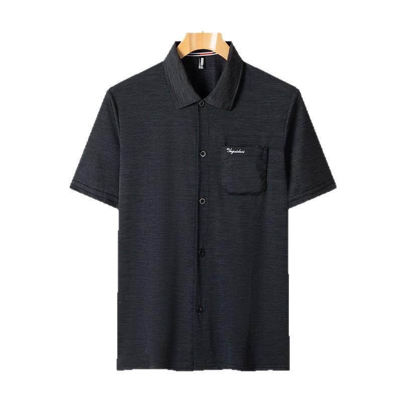 シャツ メンズ 男性用 半袖 Tシャツ 接触冷感 吸湿速乾 薄手 無地 襟付き スポーツ カジュアル 夏ニット 普段使い 部屋着 春夏(x2)