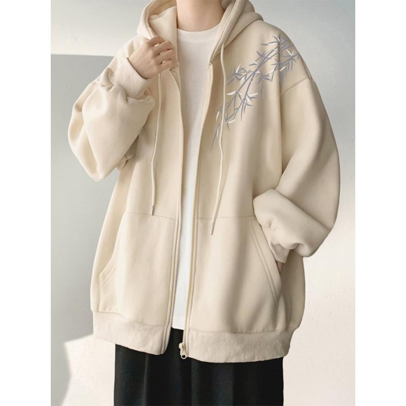 パーカー メンズ ライトアウター フーディ 春秋 長袖 ポリエステル ルーズフィット プリント 花柄 スト..