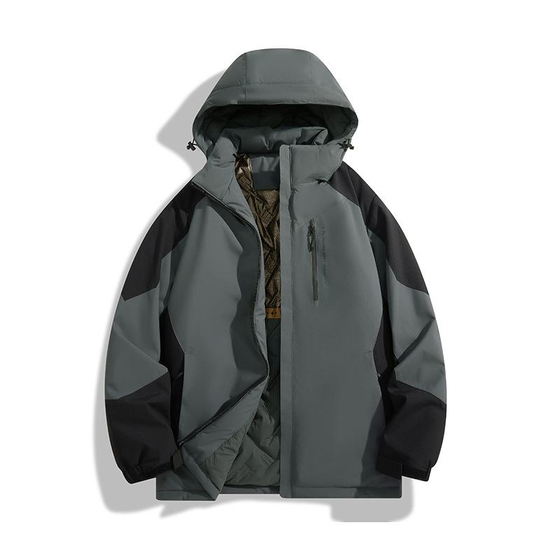 棉服 メンズ 防寒 登山ウェア アウトドアウェア 防風 防水 撥水 透湿 ポリエステル 無地 秋冬 グレー ブラック グリーン ピンク系 オレンジ アイボリー S M L XL 2XL 3XL 4XL 5XL 6XL 7XL